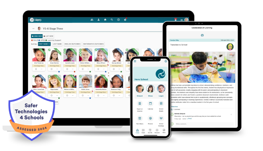Hero Student Centred School Management Software for Australian Primary Schools with Safer Technologies 4 Schools (ST4S)